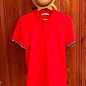 Bright Red Givenchy Polo shirt.